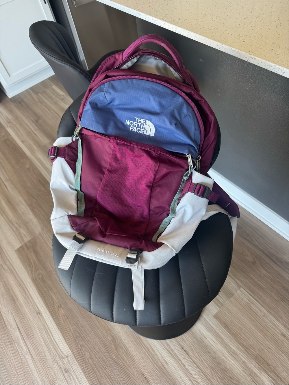 The North Face Plum & Slate Blue Recon Backpack with Cream Accents